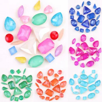 10 shapes mix jelly candy &amp; AB various colors glass crystal rhinestone beads glue on handicraft phone cover diy trim