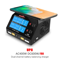 UltraPower UP8 AC 400W DC 600W 16A X2 Dual-channel Output 1-6s Battery Charger Discharger for iPhone Samsung Wireless Charging