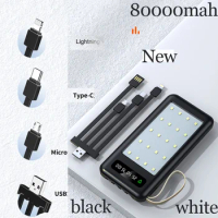 80000 MAh Outdoor Camping Light Power Bank Comes with Removable Fast Charging Mobile Phone Holder Portable External Battery Pack