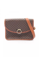 Celine Pre-Loved Celine Macadam Shoulder bag PVC leather Brown