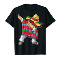 100% Cotton Dabbing Mexican Poncho Cinco de Mayo Boys Men Short Sleeve Sombrero Dab T-Shirt MEN WOMEN UNISEX T Shirts Size S-6XL