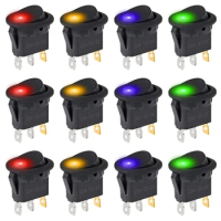 12Pc12V Round Toggle LED Switch 20A 12V DC On/Off SPST Switch for Car Truck Rocker On Off Control Power Switches