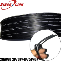28AWG 2p 3P 4P 5P 6P Silicone Wire Ultra Flexiable Test Line 16* 0.08mm 1m Tinned Copper Cable -60C~200C Black Wire