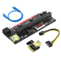 PCI-E Riser Board 1X to 16X GPU Extender Riser Card USB3.0 GPU Adapter 6pin Dropship