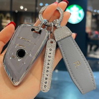 Leather Car Keychain Car Key Case Cover For BMW BMW X1 X3 X4 X5 X6 F30 F34 F10 F20 G20 G30 F15 F16 Key Ring Auto Accessories