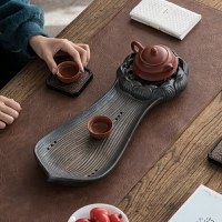 窯變陶瓷蓮心干泡臺茶盤家用日式復古創意禪意茶臺儲水茶海瀝水盤