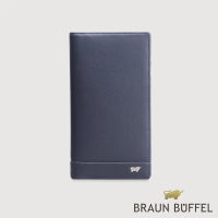 【BRAUN BUFFEL 德國小金牛】台灣總代理 威爾 15卡兩折長夾-午夜藍(88父親節禮物 男包皮夾/BF529-631-MNB)