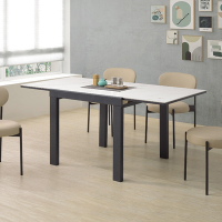 MUNA家居  漢斯5.3尺岩板伸縮餐桌(946黑)(不含椅)   160X80X75cm