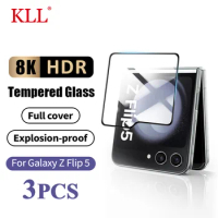 3Pcs Outer Screen Tempered Glass for Samsung Galaxy Z Flip 5 Protective Glass Full Screen Protector for Galaxy Z Flip5 Film
