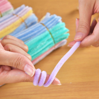 100Pcs Pipe Cleaner Kawat Bulu Mercy Pastel Pipe Cleaner Craft - Tangkai Bunga Kawat 30Cm Mainan Ana