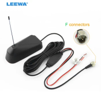 LEEWA Car F Connector Active digital TV antenna with amplifier #CA929