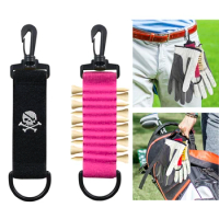Golf Hang Gloves Magic Tape Double Sided Golf Tee Holder Clip Outdoor Portable Hanging Can Be Hung On The Ball Bag Or Pants