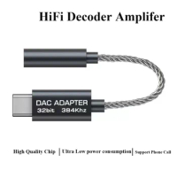 USB C to AUX DAC Earphone Adapter HIFI Decoder Audio Amplifier Type-c 3.5mm Digital Converter for HUAWEI XIAOMI SAMSUNG