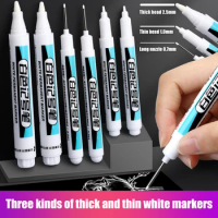 1/2/3Pc White Paint Pen, 0.7mm Acrylic Paint Pens with White Black Gold  Silver Paint Pen Permanent Marker for Wood Rock Fabric Metal Plastic  Ceramic Acrylic Paint Markers Extra Fine Tip