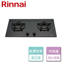 【林內Rinnai】檯面式內焰玻璃雙口爐-RB-N212G-LPG-部分地區含基本安裝