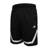 ADIDAS 男籃球短褲-休閒 愛迪達 吸濕排汗 黑白