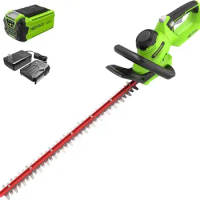 Greenworks 40V 24" Cordless Hedge Trimmer (1" Cutting Capacity) 2.0Ah USB Battery and Charger Included