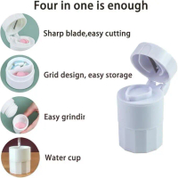 Kapekanz Scissor-Type Pill Cutter Box, Tablet Storage Box, Pill Cutter Box, Sharp Blade, Pill Splitt