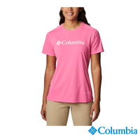 Columbia哥倫比亞 女款-UPF30涼感快排短袖上衣-桃紅 UAR55460FC / S23