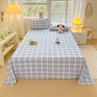 Ga Trải Giường Đơn, Cotton Đã Giặt, Lớp A, Kẻ Sọc Và Màu Trơn, Ga Trải Giường Ký Túc Xá Đơn, Ga Trải