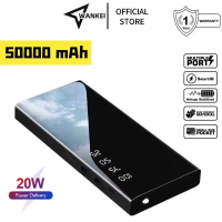 WANKEI Powerbank 50000 mAh 4 Cables Full Capacity Powerbank Dual USB Portable Fast Charging T93