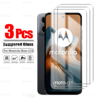 3Pcs For Motorola Moto G34 34G G 34 9H Tempered Glass Transparent Protective Film Front Screen Protector Full Protection Films