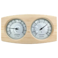 Portable Sauna Room Water Vapor Wooden Thermometer Hygrometer Outdoor Greenhouse Temperature Hygrometer Tools Accessories