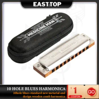 EASTTOP PRO10 Harmonica Music Instruments Key of C 10 Holes Chromatic Instrumentos Musicales Chromatic Competitive