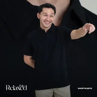 WOODCUTTER Kemeja Polo Pria Polos Lengan Pendek - Relaxed Polo Shortsleeve Black Hitam XL