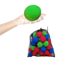 50pcs Reusable Water Balls Absorbent Cotton Splash Balls For Kids Water Balloons Fight Accessories For Pool Trampoline Beach