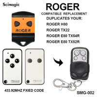 Compatible ROGER model ROGER H80/ROGER TX22/ROGER E80 TX54R/ROGER E80 TX52R 433.92mhz fixed code Garage door remote control