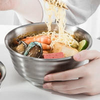 加深大碗304不銹鋼碗雙層隔熱面碗日式大容量牛肉面碗湯碗拉面碗