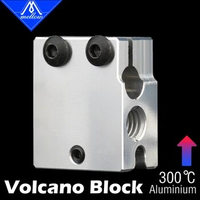 Mellow High Quality 3D Printer Volcano Heater Block For Volcano V6 Hotend Compatible Pt100 Sensor/thermistor Cartrodge