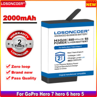 2000mAh for GoPro Hero 7 hero 6 hero 5 Black Battery or Triple Charger for Go Pro Hero7 6 hero5 Black camera battery