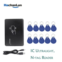 NFC Tag Reader USB Port NFC 13.56mhz IC Card Reader Contactless Sensitivity Smart Card Only Reader+10pcs S50 Keyfobs Tag