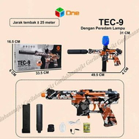 Mainan Anak tembakan TEC-9 elektrik Otomatis water beads Peredam Lampu