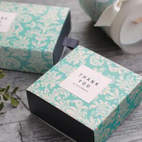 20pcs/lot Kraft Tea Drawer-type Carton Sweet Drawer Box Wedding Decoration Candy Box Birthday Party Favor Gift Box With Stickers