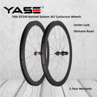 Top-of-the-line performance 700c Road Bicycle Carbon Wheelset DT240 Ratchet System 36T Hub For Cyclocross Bike Center Lock Disc