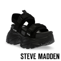 STEVE MADDEN-VORTEXS 扣帶超厚底休閒涼鞋-黑色
