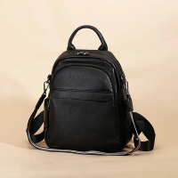 【時尚巴黎】雙11 現貨+預購 真牛皮後背包側背包真皮革雙肩包托特包隨身女包包(質感軟皮分層後背包74lv53)