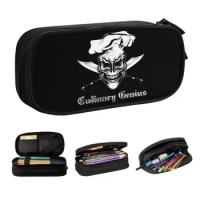 Culinary Genius Skull Chef Kawaii Pencil Case Girls Boys Large Capacity Cooking Pirate Pencil Bag Pouch Students Stationery