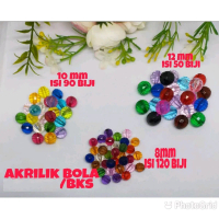 Akrilik Bola Bening 8mm 10mm 12mm