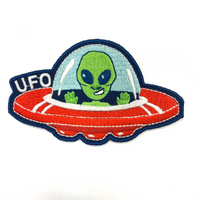 外星人UFO 外套皮夾 皮包 手機 刺繡貼布 電繡貼 背膠補丁 電繡刺繡布章 貼布 布標 燙貼 徽章 肩章 識別章 背包
