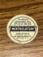 Vintage Lithographed Tin Mentholatum Pocket, Purse Sample Medicine Advertising
