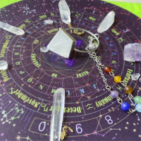 Round Pendulum Divination Rubber Pad Tarots Card Pad Runes Altar Table Mat Constellation Magic Board Game Rubber Pad