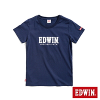 EDWIN  小火車復古LOGO短袖T恤-女款 丈青色