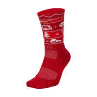 【NIKE 耐吉】襪子 中筒襪 運動襪 1雙組 U NK ELT CREW-XMAS 紅 SX7866-687