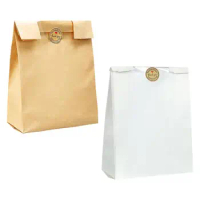 Bread Bags Homemade Brown Kraft Paper Bag Food Vegetables Shopping Bag Candy Package Kraft Lunch Bag for Wedding Birthday