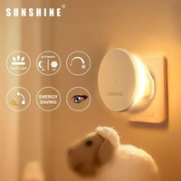 陽光 - LED圓型背光光感小夜燈 三色溫白光黃光米光 13A插座通電 光感控制 感應燈 (LNH-W)