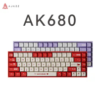 Ajazz Ak680 Mechanical Keyboard Rgb Dual Mode Gaming Gasket-mounted Bluetooth Type-c Wired 68keys Gaming Office Keyboard Gift